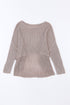 Textured Open Stitch Drop Shoulder Crop Sweater