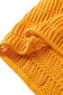 Textured Open Stitch Elbow Sleeve Crew Neck Top