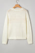 Textured Open Stitch Graphic Pullover Sweater