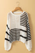Textured Open Stitch Relaxed Fit Pullover Sweater