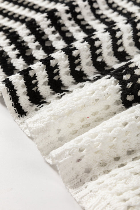 Textured Open Stitch Relaxed Fit Pullover Sweater