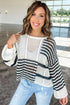 Textured Open Stitch Relaxed Fit Pullover Sweater