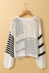 Textured Open Stitch Relaxed Fit Pullover Sweater