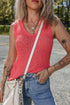 Textured Open Stitch Scoop Neck Sweater Tank Top