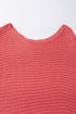 Textured Open Weave V Neck Short Sleeve Shirt