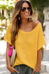 Textured Open Weave V Neck Short Sleeve Shirt