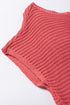 Textured Open Weave V Neck Short Sleeve Shirt