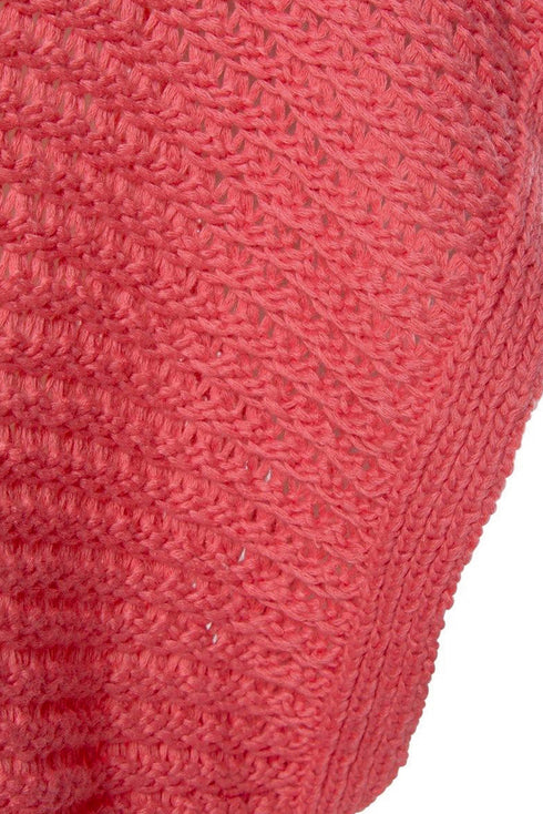 Textured Open Weave V Neck Short Sleeve Shirt