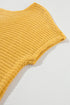 Textured Open Weave V Neck Short Sleeve Shirt