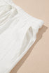 Textured Patch Pocket Short Sleeve Drawstring Shorts Set