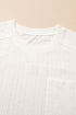 Textured Patch Pocket Short Sleeve Drawstring Shorts Set