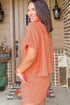 Textured Patch Pocket Short Sleeve Drawstring Shorts Set