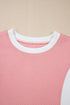 Textured Patchwork Tee And Two Piece Short Sets