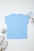 Textured Patchwork USA Flag Cap Sleeve Tee