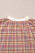 Textured Plaid Long Sleeve Band Collar Blouse