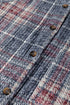 Textured Plaid Long Sleeve Button Down Shirt