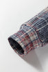 Textured Plaid Long Sleeve Button Down Shirt