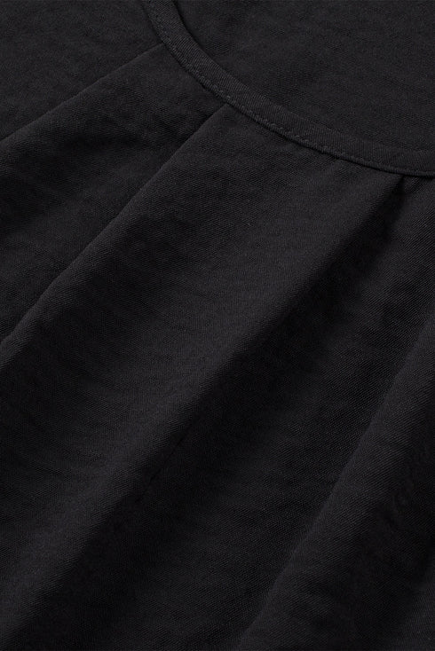 Textured Pleated Flutter Sleeve Split Neck Tie Blouse