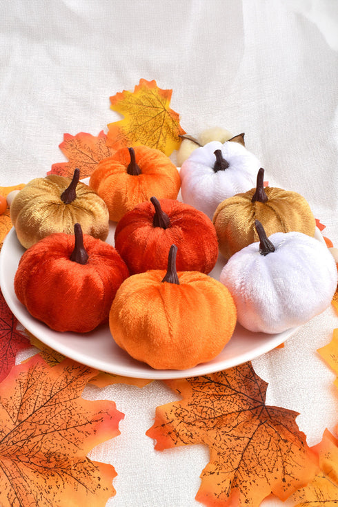 Textured Plush Faux Foam Tabletop Pumpkin Decoration