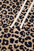 Textured Pocket Animal Print Stripe Detail Hoodie