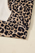 Textured Pocket Animal Print Stripe Detail Hoodie
