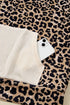Textured Pocket Animal Print Stripe Detail Hoodie
