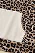 Textured Pocket Animal Print Stripe Detail Hoodie