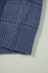 Textured Pointelle Knit Boat Neck Long Sleeve Sweater
