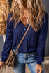 Textured Pointelle Knit Button Front V Neck Cardigan