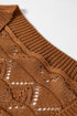 Textured Pointelle Knit Button Front V Neck Cardigan