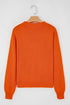Textured Pointelle Knit Crew Neck Long Sleeve Sweater