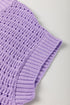 Textured Pointelle Knit Short Sleeve Crew Neck Sweater