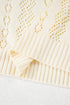 Textured Pointelle Knit Short Sleeve Pullover Sweater