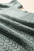 Textured Pointelle Knit V Neck Long Sleeve Sweater