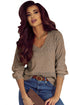 Textured Pointelle Knit V Neck Long Sleeve Sweater
