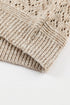 Textured Pointelle Knit V Neck Long Sleeve Sweater