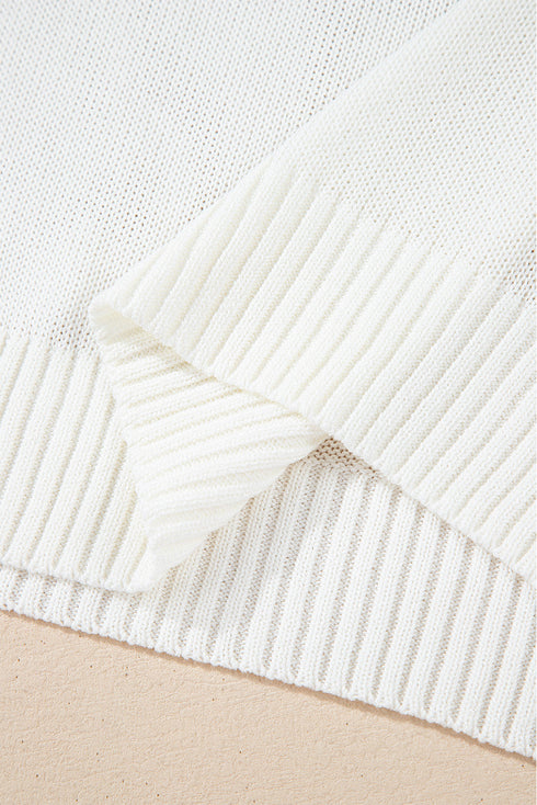 Textured Pointelle Yoke Short Sleeve Knit Top