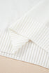 Textured Pointelle Yoke Short Sleeve Knit Top