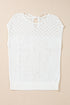 Textured Pointelle Yoke Short Sleeve Knit Top