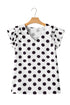 Textured Polka Dot Flutter Sleeve V Neck Blouse