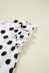 Textured Polka Dot Flutter Sleeve V Neck Blouse
