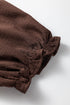 Textured Puff Sleeve Frilled Trim A Line Mini Dress