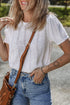 Textured Puff Sleeve Openwork Knit Sweater Top