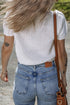 Textured Puff Sleeve Openwork Knit Sweater Top