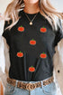 Textured Pumpkin Appliqu? Short Sleeve Graphic Tee