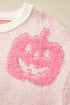 Textured Pumpkin Graphic Pullover Knit Sweater