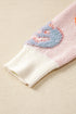 Textured Pumpkin Graphic Pullover Knit Sweater