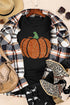 Textured Pumpkin Graphic Soft Jersey Crew Neck Tee