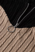 Textured Quarter Zip Drawstring Hooded Long Sleeve Top