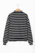 Textured Quarter Zip Striped Long Sleeve Pullover Top